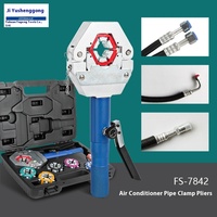 Pince à sertir hydraulique portable en alliage d'aluminium pour tuyaux de climatisation, 8T, course de 15 mm, FS-7842, pour applications automobiles et CVC