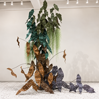 Reusachtige papieren lotusblad kunstmatige groene sculptuur commerciële bloemendecoratie bruiloft evenement groothandel op maat ontwerp