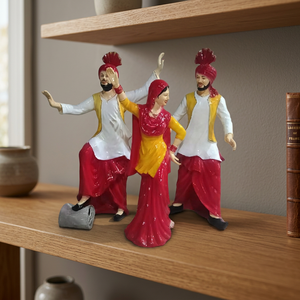 Moderna y Sencilla Cachimba de Madera de Lujo con Diseño Cultural Punjabi, Modelo Guy & Charkha Lady Shobha Jain Impex, Venta al por Mayor, Hecho en Delhi, India - Product Image 2