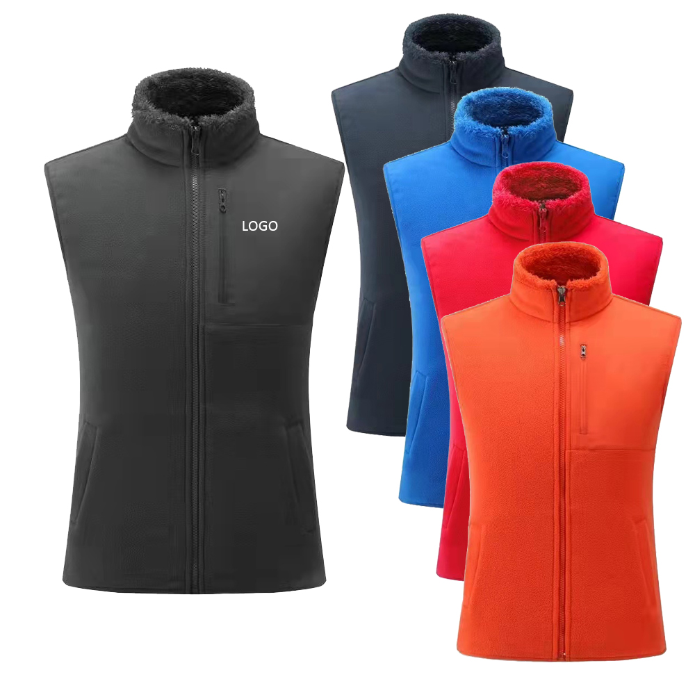 JL-10216 изготовленным на заказ логосом сплошной цвет встряхнуть зерна флис рабочая одежда жилет со стриженой шерстью зимняя рабочая одежда, жилетка, жилет для мужчин и женщин