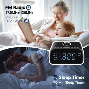 Veilleuse LED portable personnalisée charge sans fil lecteur de musique réveil numérique haut-parleur lecteur <span class=keywords><strong>CD</strong></span> pour la maison chevet hôtel - Product Image 5