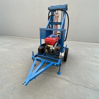 Mini-foreuse de puits d'eau portable de 100 m de profondeur avec moteur diesel pour l'approvisionnement en eau rural