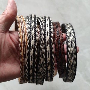 أربطة شعر لراعية البقر, أربطة شعر لراعية البقر ، واسعة ، 3-7 ، مصنوعة من شعر الحصان الحقيقي ، بشرابة أحادية - Product Image 5