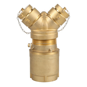Raccord de tuyau d'incendie en laiton Siamese Connections, homologué pour la protection incendie, pour connexion aux conduites de pompier - Product Image 1