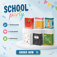 12 sacs cadeaux rentrée scolaire, sacs en papier pour crayons et friandises, sacs mignons pour fêtes scolaires avec poignées pour enfants