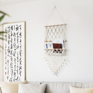 رفوف بوهو تصنعها بنفسك على الحائط الخشب مكرمية الجدار الشرائط الجدار الجدار لغرفة المعيشة غرفة نوم - Product Image 2