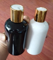 Botellas de Plástico PET de 250 ml con Tapa de Rosca Negra y Blanca, Pulverizador con Disco Dorado, Serigrafía