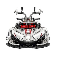 CaDACaDA-supercoche de carreras teledirigido de gran potencia, 4449 piezas, 2,4G, modelo de bloques de construcción, 1:8
