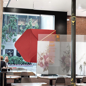 Invitaciones Acrílicas de Lujo Europeas de Diseño Fantasía, Tarjeta de Menú de Boda Transparente de Acrílico de 5x7 Pulgadas - Product Image 2