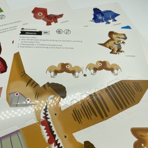 Kit de pliage en papier pour enfants, jouet artisanal 3D facile à monter soi-même, dinausore, 1 pièce - Product Image 5