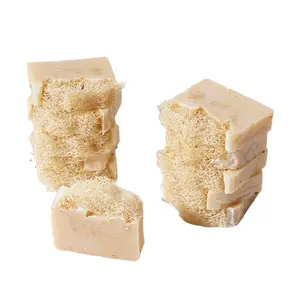 Sapone da bagno in fibra di luffa vegano fatto a mano % 100 naturale con olio vegetale spremuto a freddo sapone per processo a freddo