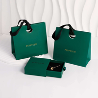 Sacs cadeaux en papier personnalisés avec logo, petits sacs à bijoux avec poignées, sacs en papier en vrac pour mariage, fête d'anniversaire, cadeaux, marchandises de vente au détail
