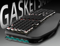 Clavier mécanique ergonomique à touches séparées, sans fil tri-mode (2,4 GHz et ) et filaire, 104 touches, joint pour le bureau et les jeux