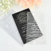 Cartões de convites de casamento acrílico gravado personalizado criativo