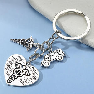 Llaveros <span class=keywords><strong>de</strong></span> metal médicos enfermera regalos <span class=keywords><strong>ambulancia</strong></span> llavero EMT estetoscopio símbolo médico técnico médico <span class=keywords><strong>de</strong></span> emergencia - Product Image 2