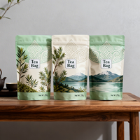 Sachet de thé personnalisé imprimé 250g avec fermeture éclair, résistant à l'humidité, de qualité alimentaire, pour thé en vrac