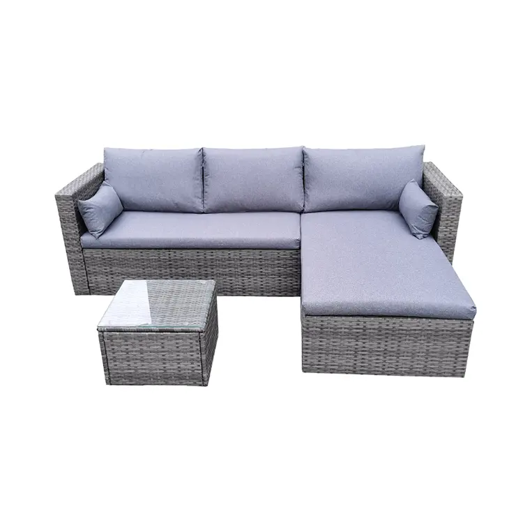 Hot Selling Hoge Kwaliteit I Shape Rotan Wicker Sofa Set Voor Buiten Vrije Tijd In De Tuin Tegen Lage Prijzen