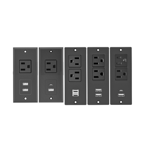 電動コンセントソケットUSB-A会議付き小型の埋め込み式電源ストリップUSB C家具ホーム用USプラグ - Product Image 1