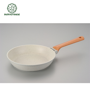 Tốt Nhất Bán 24Cm Đúc Nhôm Gốm Không Dính Cảm Ứng Dưới Fry Pan Bakelite Xử Lý Với Thiết Kế Bằng Gỗ Dots Đồ Nấu Nướng - Product Image 2