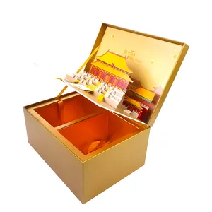 Luxury large party favor flip cover corrugated box gold foil cardboard pr gift boxes for present