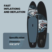 Planche à pagaie gonflable GINTONE résistante à l'usure et à la pression en PVC, hybride à trois sections, pour lacs et rivières