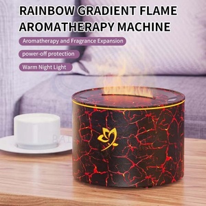 เครื่องเพิ่มความชื้นเปลวไฟบนเดสก์ท็อปเครื่องพ่นอโรมาเทอราพีจำลองที่เงียบสงบในบ้าน - Product Image 4