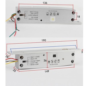 Điện deadbolt và Latch DC12V điện khóa cửa Lỗ mộng Bolt khóa điện tấn công khóa không có hoặc NC tín hiệu đầu ra - Product Image 4