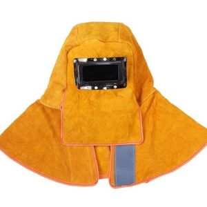 Masque <span class=keywords><strong>de</strong></span> <span class=keywords><strong>soudeur</strong></span> ignifuge en cuir <span class=keywords><strong>de</strong></span> vachette avec trou, protection faciale et oculaire - Product Image 4
