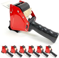 Distributeur de ruban adhésif robuste rouge pour machine d'emballage, scelleuse de rouleaux et coupe-ruban pour expédition