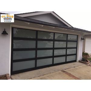 Porte <span class=keywords><strong>de</strong></span> <span class=keywords><strong>garage</strong></span> résidentielle moderne sectionnelle isolée 8*7 10*10 double verre dépoli aluminium pour maison <span class=keywords><strong>garage</strong></span> - Product Image 3
