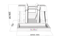 Château gonflable en PVC YIBEI 4,5*5,5m pour enfants, capacité 500kg, 5-10 passagers, certifié CE, installation facile pour la location