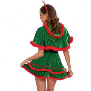 Listo para enviar Navidad Santa Claus disfraz chal rojo Sra. Santa Claus capa bata disfraz de Halloween - Product Image 1