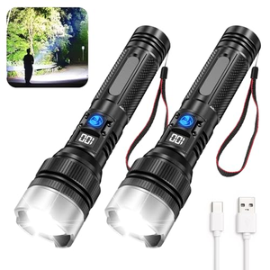 Lampe torche rechargeable Type-C en alliage d'aluminium, zoomable, 30W, LED puissante, longue portée, pour la randonnée et les activités de plein air - Product Image 1
