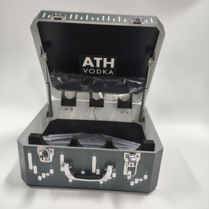 Logotipo colorido personalizado 3 botellas de luz LED Botella Presentador VIP LED Caja de champán Maleta Club nocturno Novedad Regalo Estuche de transporte - Product Image 3