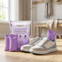 Sachets de charbon actif parfumés à la lavande, éliminateur d'odeurs, absorbeur d'humidité, désodorisant naturel pour la maison, la voiture et la garde-robe