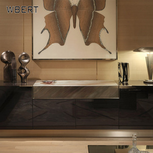 WBERT Meuble audiovisuel TV italien de luxe de style moderne construit soi-même en pierre de luxe importée pour la maison Meubles de salon en bois - Product Image 2