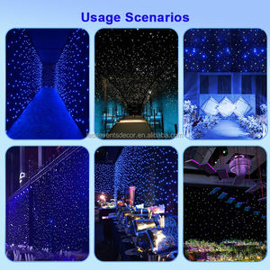 लेडा अनुकूलित आरजीबीडब्ल्यू रंग की अगुवाई वाली स्टाररी पर्दे शादी के चरण की सजावट के लिए हल्के आकाश काले कपड़े बैकड्रॉप - Product Image 3