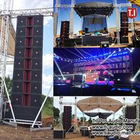 Altavoces profesionales, equipo de sonido de audio, altavoces line array de Iglesia, altavoces duales de 15 pulgadas con tres vías, altavoces de escenario