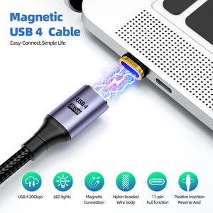 Câble magnétique USB4.0 20 Gbps PD 100W 5A Charge rapide USB C vers Type C 8K 60Hz 20 Gbps Câble de données pour Macbook Pro iPad Macmini - Product Image 3