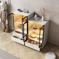 Ensemble meuble TV et table basse moderne en bois massif avec rangements pour salon et chambre