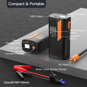 Arrancador <span class=keywords><strong>de</strong></span> Coches 2 en 1 <span class=keywords><strong>de</strong></span> 8000mAh y Inflador <span class=keywords><strong>de</strong></span> Neumáticos - Inflado Rápido con Cilindro <span class=keywords><strong>de</strong></span> 19mm y Abrazaderas Inteligentes para Auto/Bicicleta - Product Image 4