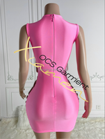 Robe mini sexy Ocstrade à franges argentées et strass, robe de soirée sans manches en maille transparente ornée de diamants, tenue de performance