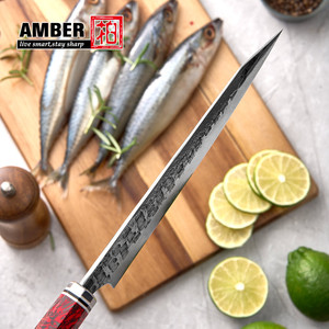 Coltello Kiritsuke Giapponese in Acciaio Damasco a 67 Strati Forgiato a Mano OEM/ODM Amber, Basso MOQ, Coltelli da Cucina Personalizzati per Chef e <span class=keywords><strong>Macellai</strong></span> - Product Image 3