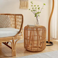 Table basse en rotin minimaliste moderne pour salon et hôtel, écologique, durable, faite à la main