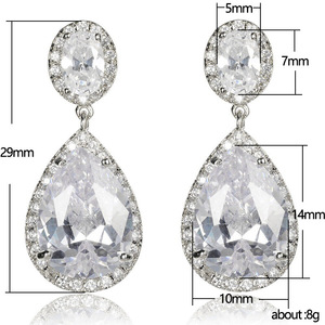 Orecchini Pendenti a Goccia in Cristallo a Forma di Pera per Donne, Eleganti Accessori per Abiti da Festa - Product Image 5