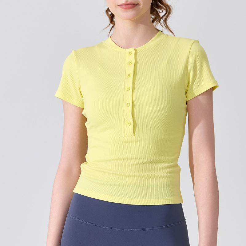 Soft Breathable Spandex Plus Size Yoga Top for Women Windproof Half Zip Short Sleeve Fitness Shirt Four-Way Stretch Skinny Fit