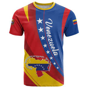 Camiseta de <span class=keywords><strong>Venezuela</strong></span> al por Mayor a Bajo Precio con Franjas de la Bandera Amarilla, Roja y Azul, Espíritu Ondulado, Camiseta con la Bandera Independiente de <span class=keywords><strong>Venezuela</strong></span> - Product Image 2