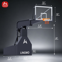 Système de panier de basket personnalisé avec logo, paniers réglables en hauteur et panneau arrière en verre trempé, pour terrain extérieur de 10 pieds