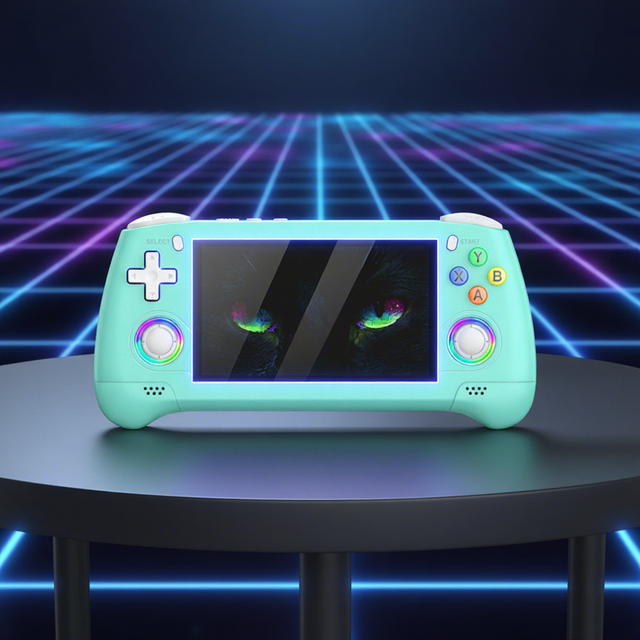 M30 Open Source Retro Handheld Game Console with 4.3 Inch Screen, RGB Light Joystick, 30 Emulators Support PSP/PS/CPS2