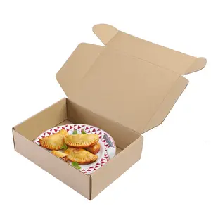 Boîtes à crêpes grises jetables, boîtes d'emballage de boîtes alimentaires en carton